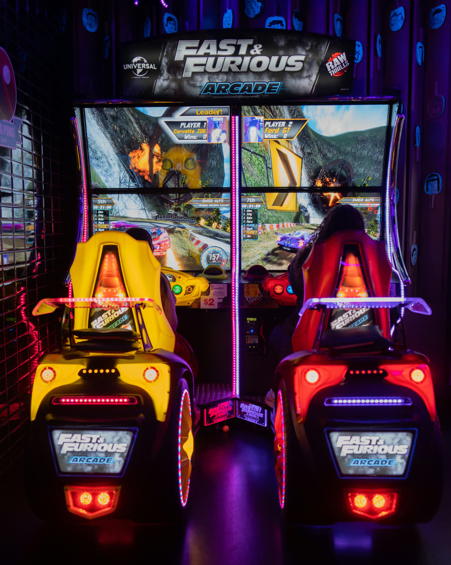 Fast and Furious arcade racing games inside Space Ping Pong